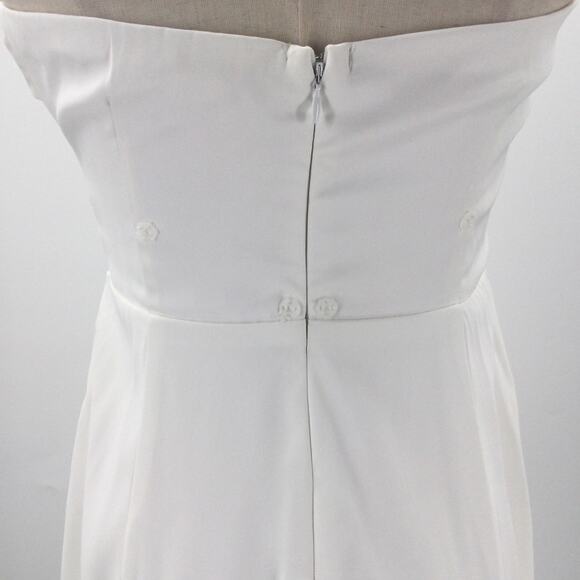 LULU'S SZ M Beloved Bliss Ivory Strapless Slim Leg Bow Jumpsuit NEW B66 - Picture 11 of 13